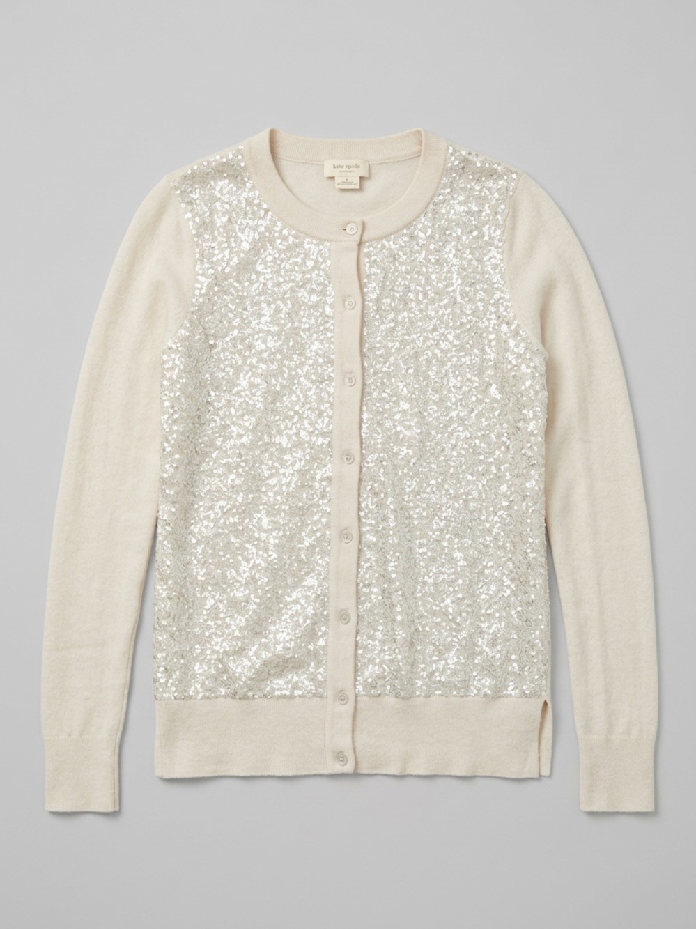 kate spade Cream Sequin Front Cardigan Sweater